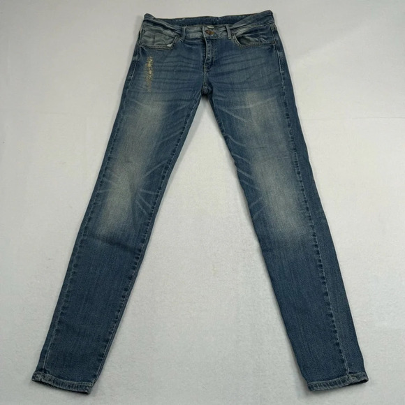 MNG Mango Arizona Skinny Jeans Womens Size 8 Medium Blue Mid Rise - Picture 2 of 16